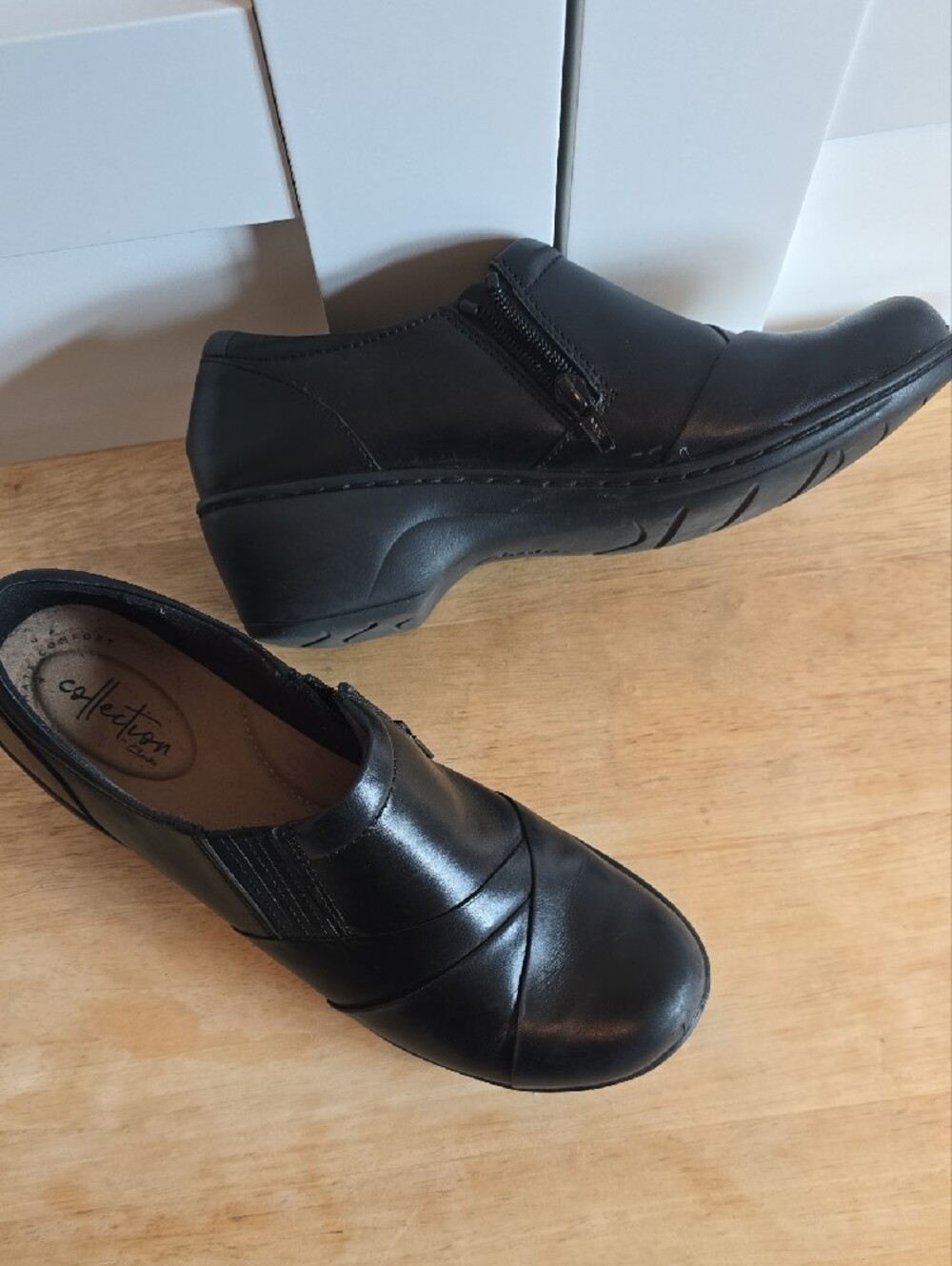 Clarks Black Slip-On Comfort Loafers for Women - Picture 4 of 11